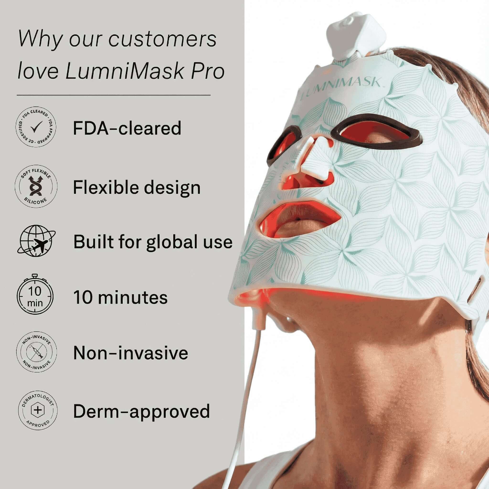 LumniMask™ LumniMask 7 - Color Pro LED Therapy Mask LED Face Mask - FDA - Cleared Wireless Red Light Therapy