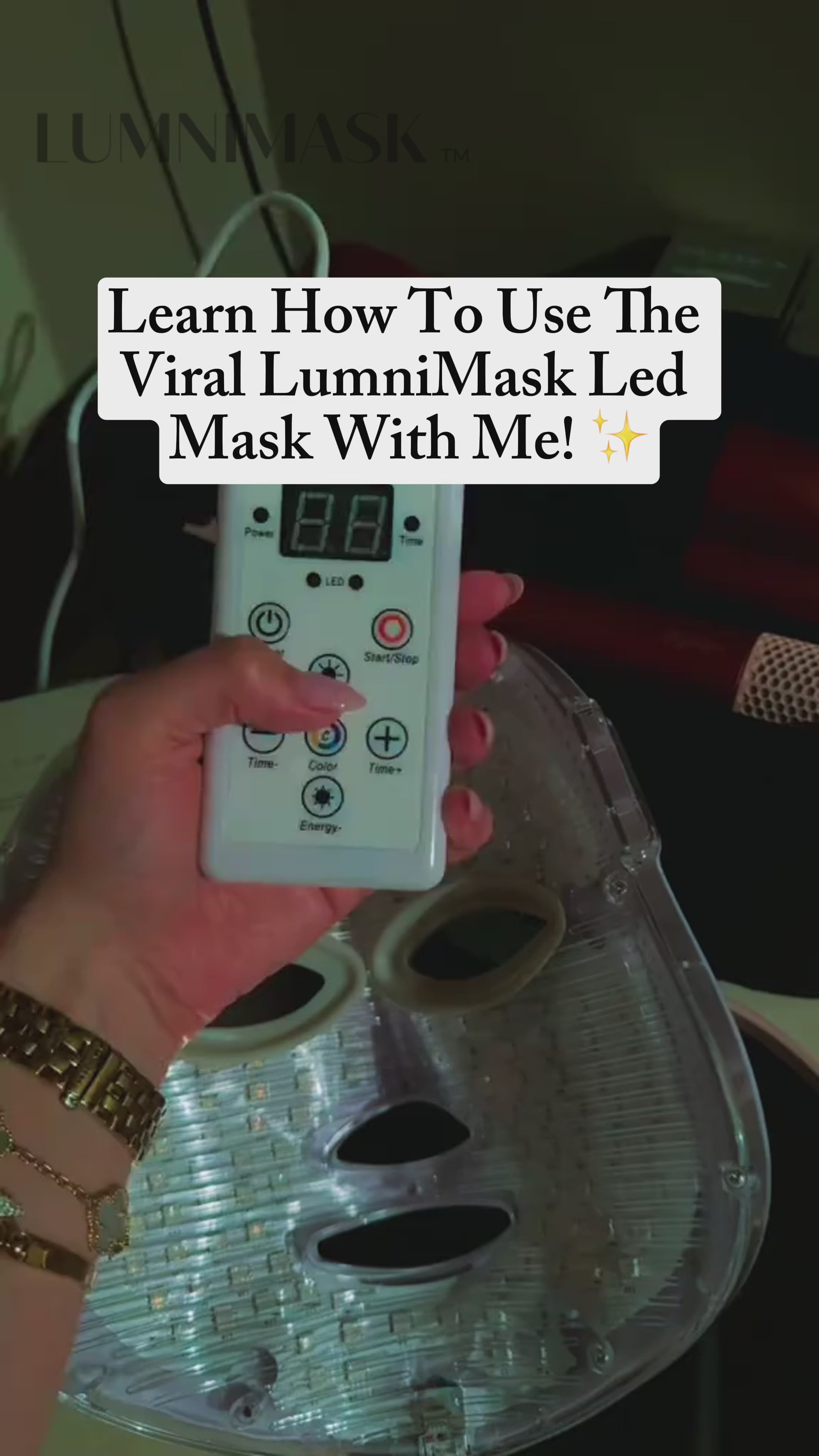 LumniMask™ Wireless Red Light Therapy Mask – 7 clinically proven LED colors, adjustable timer up to 60 minutes, 5 energy levels, and hands-free design for acne treatment & anti-aging